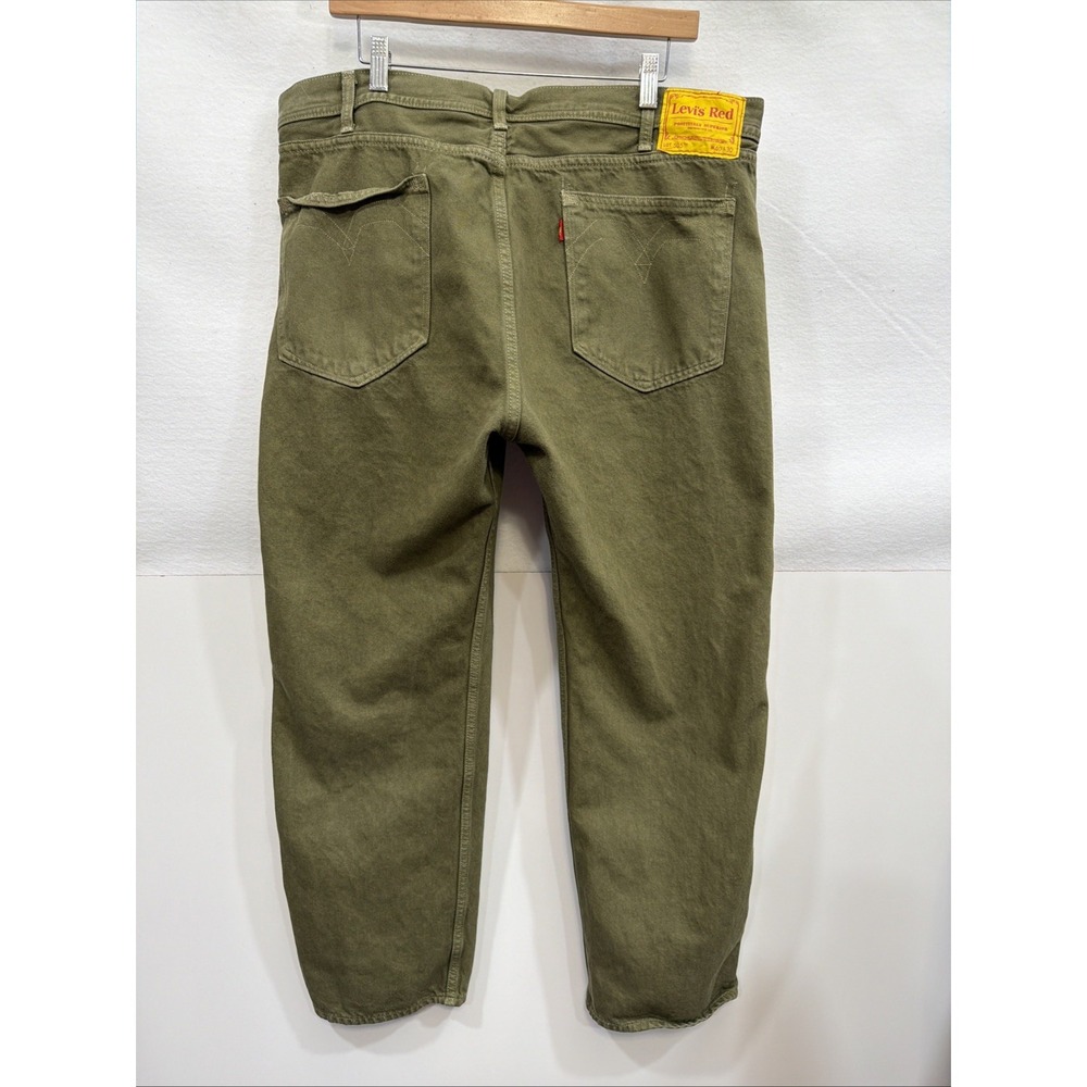 Levis Red Lot 505 Mens Olive Green Straight Leg Denim Jeans W40 L30
